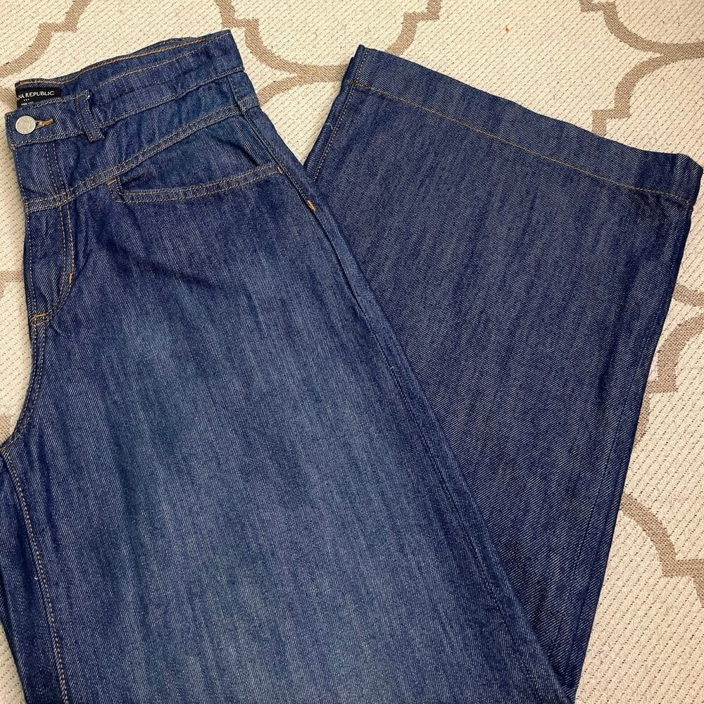 Banana Republic High Rise Yoke -front wide-leg Dark Wash Blue jeans, size 8/ 29